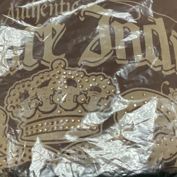 Bejeweled by Susan Fixel Rhinestone and Jeweled Brown Graphic Hoodie M - Picture 6 of 6